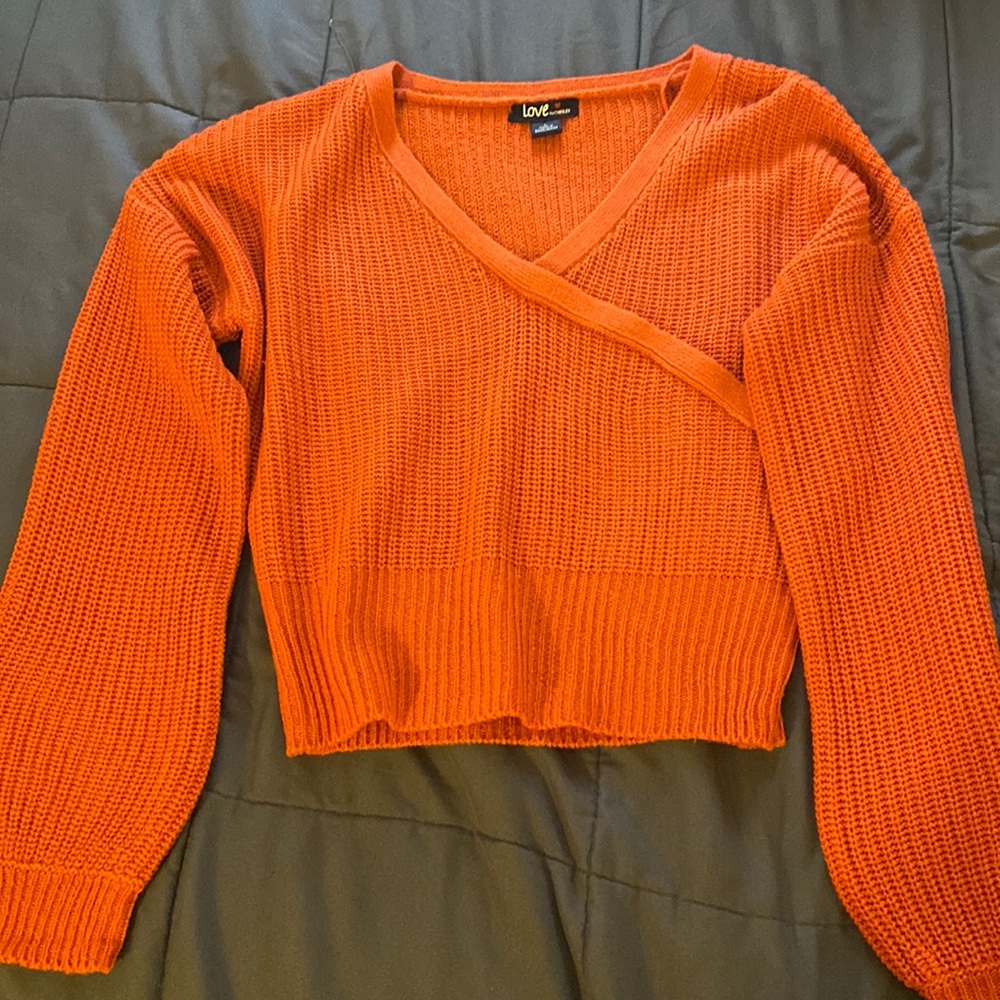 Large Cropped Orange Sweater